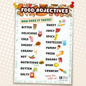 Плакат "Прилагательные для описания вкуса еды" PDF